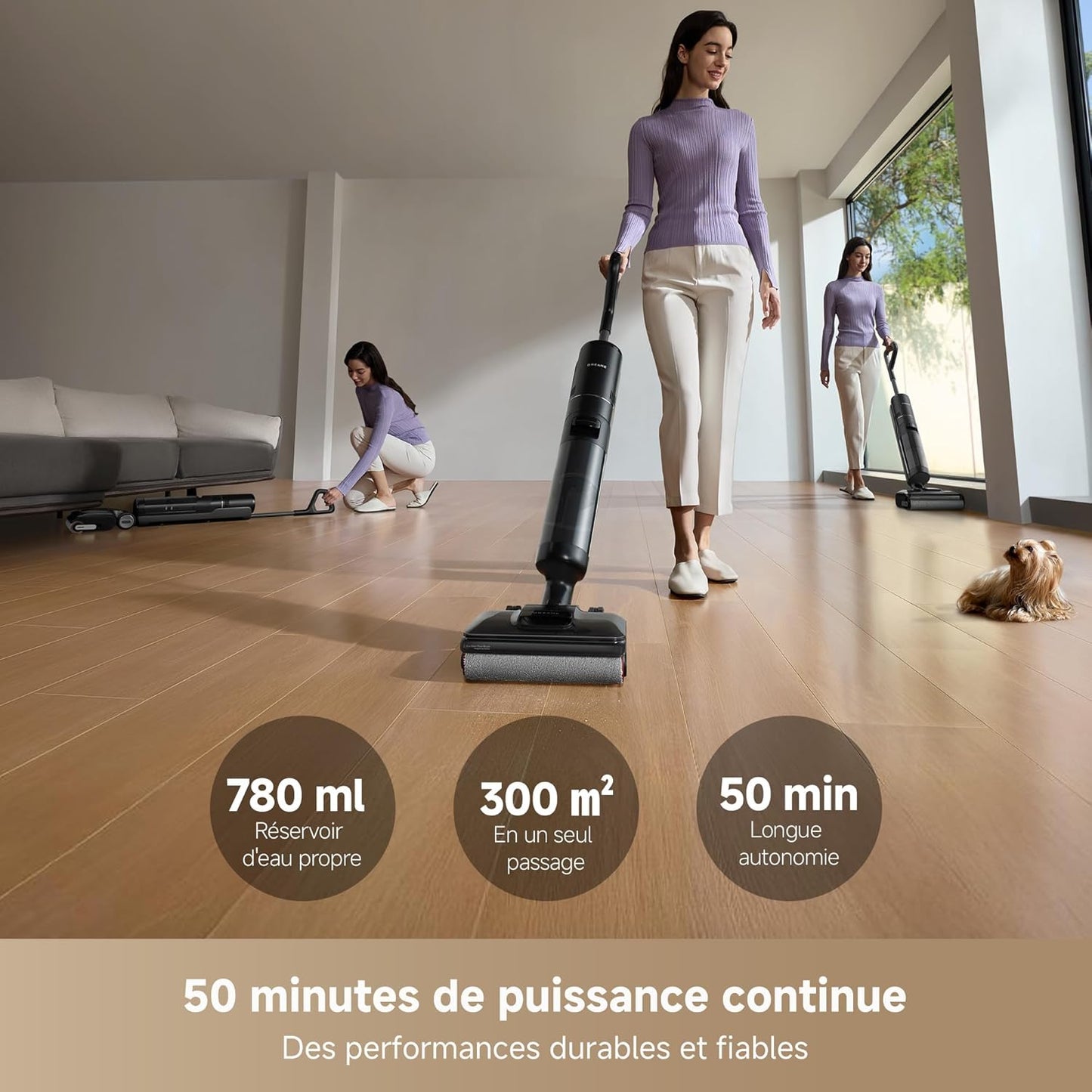 DREAME H12 Pro FlexReach Aspirateur Laveur, portée à Plat à 180°