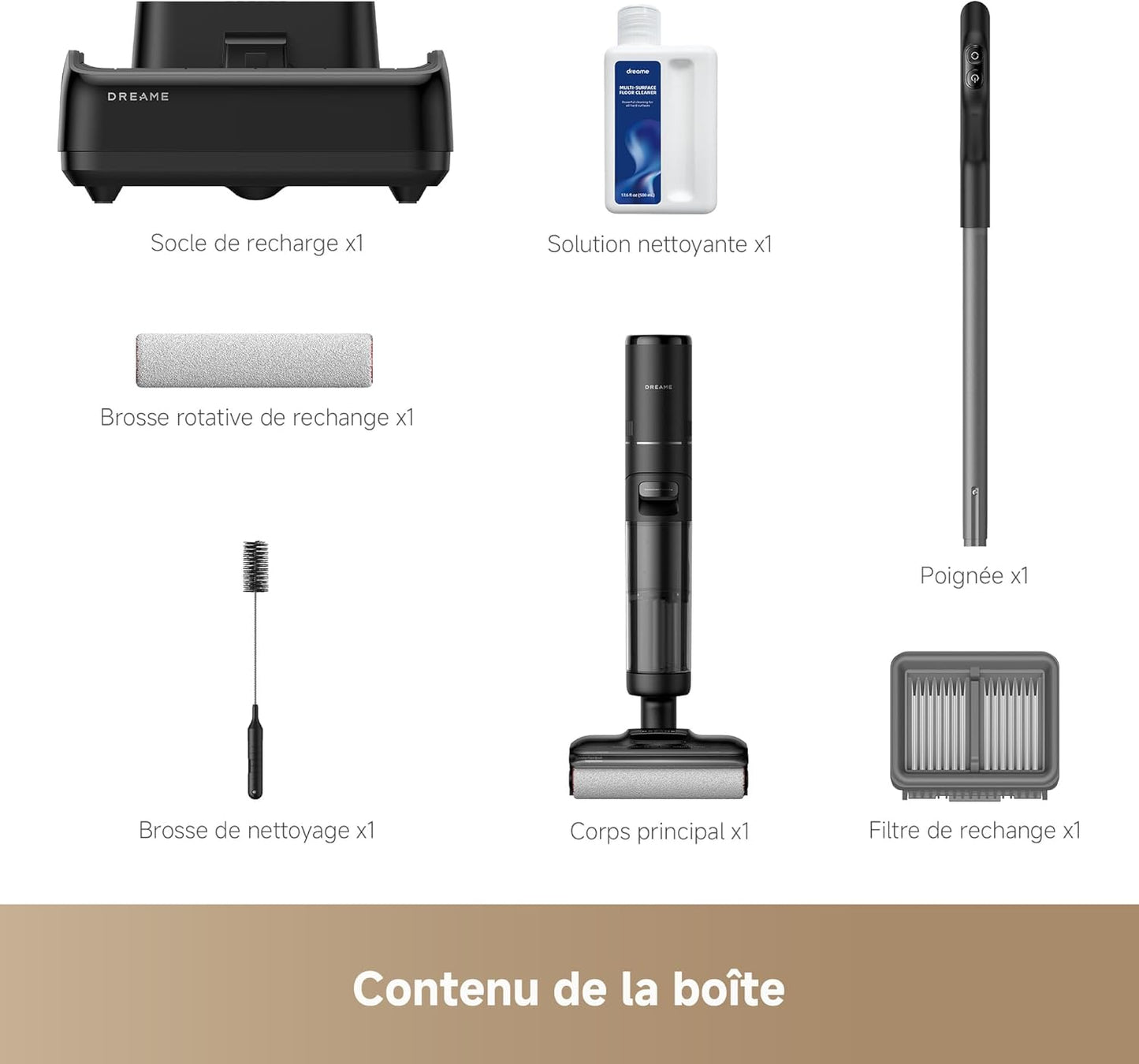 DREAME H12 Pro FlexReach Aspirateur Laveur, portée à Plat à 180°