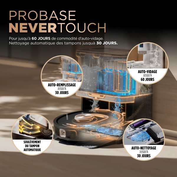 Aspirateur robot et laveur Shark PowerDetect NeverTouch Pro 2-en-1 AV2800ZEEUWH