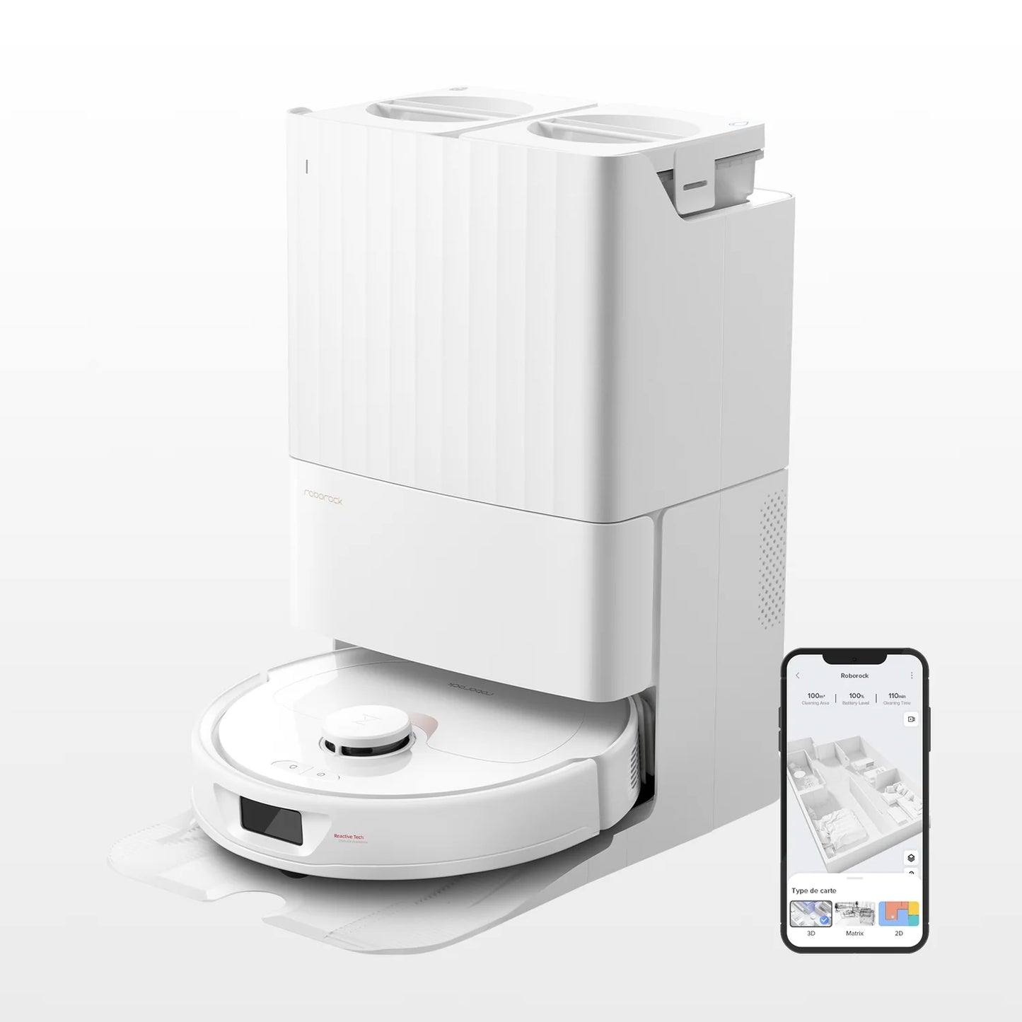 Roborock Qrevo Robot Aspirateur Laveur avec Station Multifonction