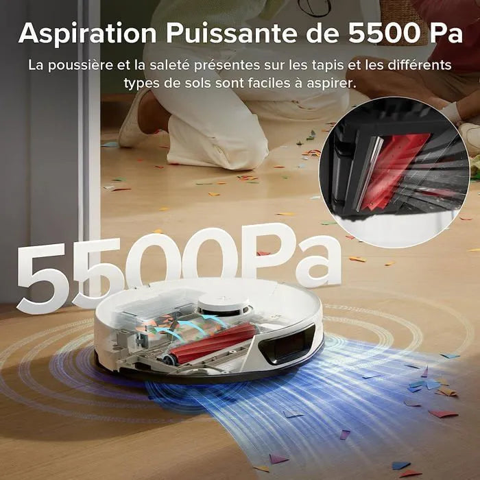 Roborock S7 Max Ultra Blanc - Aspirateur Robot Laveur