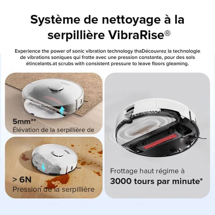Roborock S7 Max Ultra Blanc - Aspirateur Robot Laveur