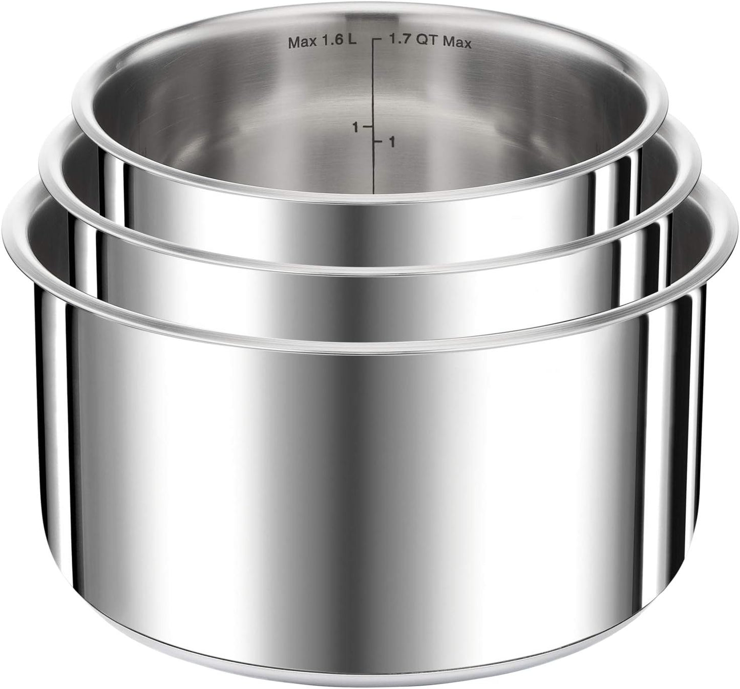 Seb Compact Inox L953SK04 - Batterie de Cuisine Induction 20 Pièces