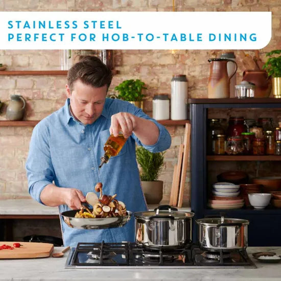 Batterie de cuisine 3 pièces en inox Jamie Oliver Home Cook (casserole, marmites + couvercles)
