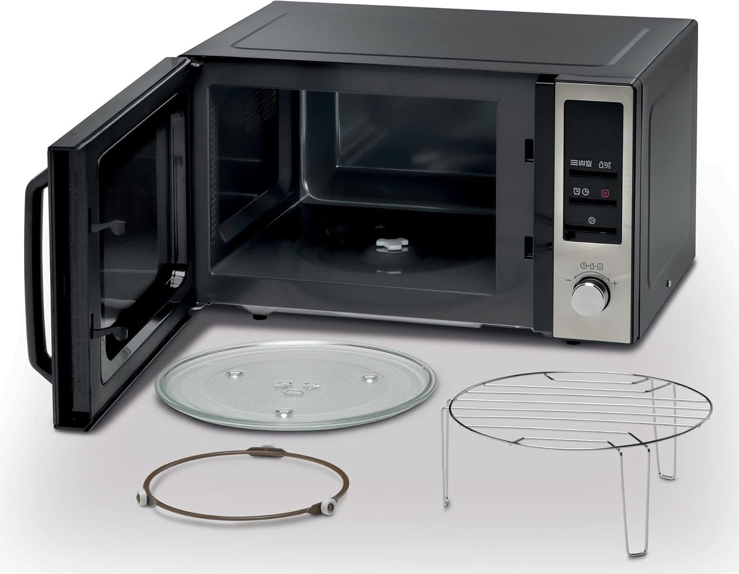 Kenwood Micro-ondes 25L avec Gril, 800W MWM25.000BK Noir/Argent