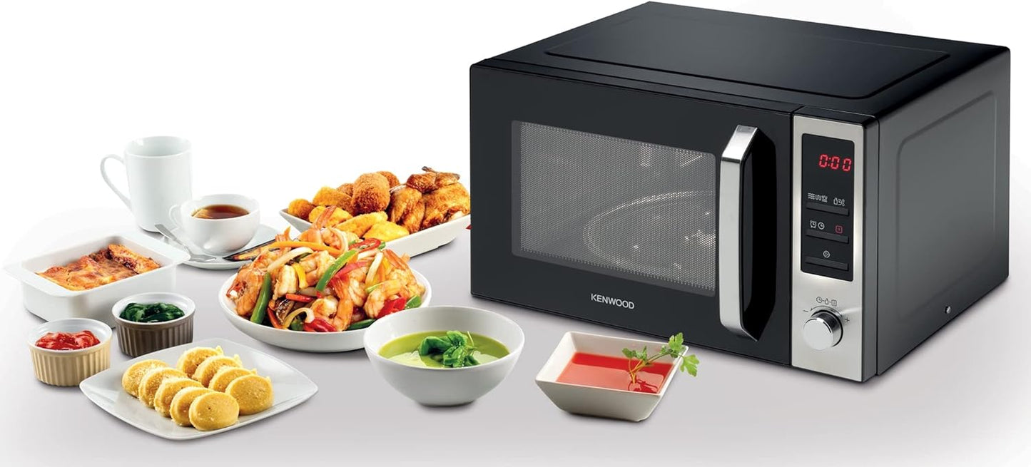 Kenwood Micro-ondes 25L avec Gril, 800W MWM25.000BK Noir/Argent