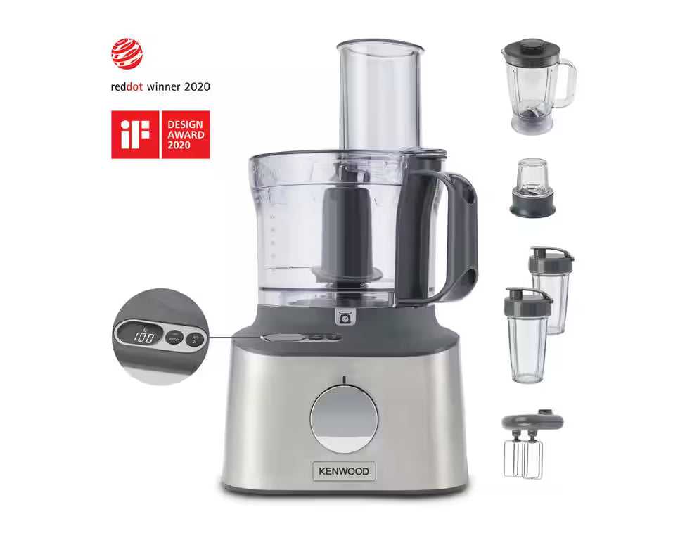 Kenwood MultiPro Compact+ FDM312SS Robot Culinaire 5-en-1 avec Pesée