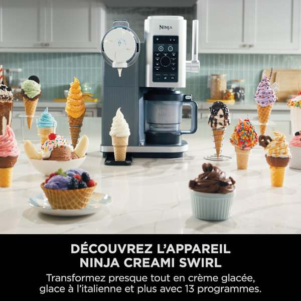 Machine à Glaces et Glaces à l’italienne 13-en-1 Ninja Swirl by CREAMi NC701EU