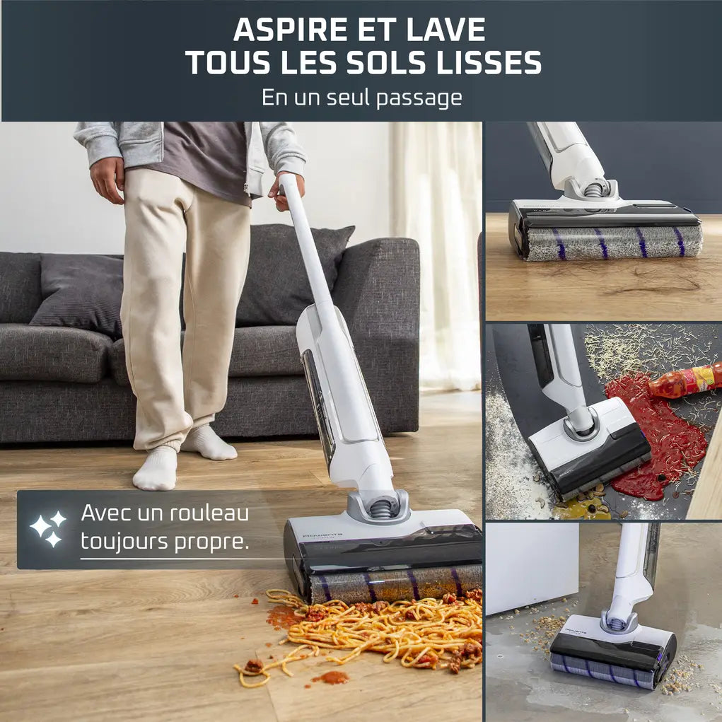 X-Clean 10 Aspirateur laveur sans fil, Longue autonomie, Nettoyage et séchage automatique