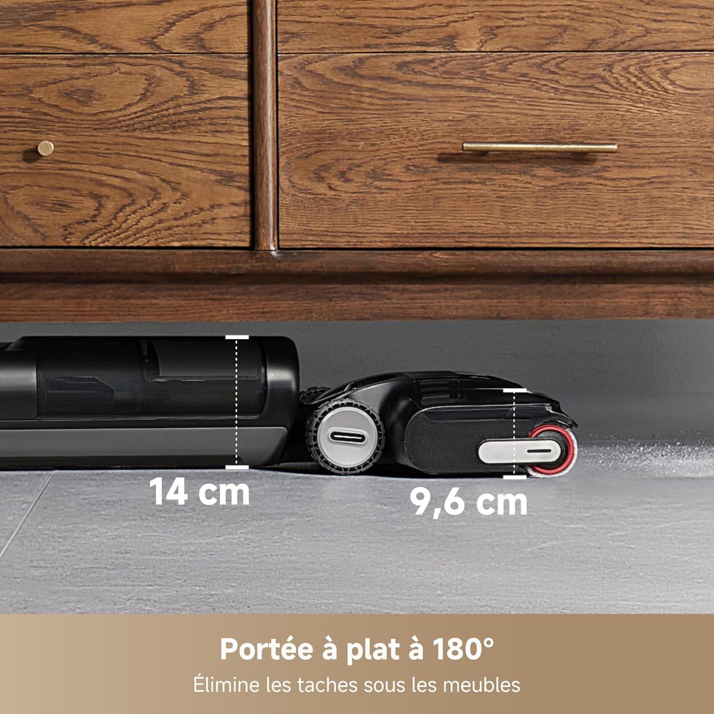 DREAME H12 Pro FlexReach Aspirateur Laveur, portée à Plat à 180°