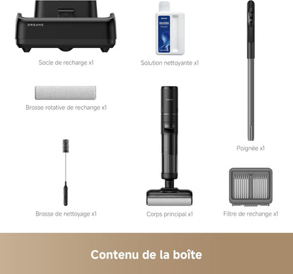DREAME H12 Pro FlexReach Aspirateur Laveur, portée à Plat à 180°