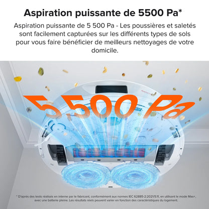 Roborock Qrevo Robot Aspirateur Laveur avec Station Multifonction