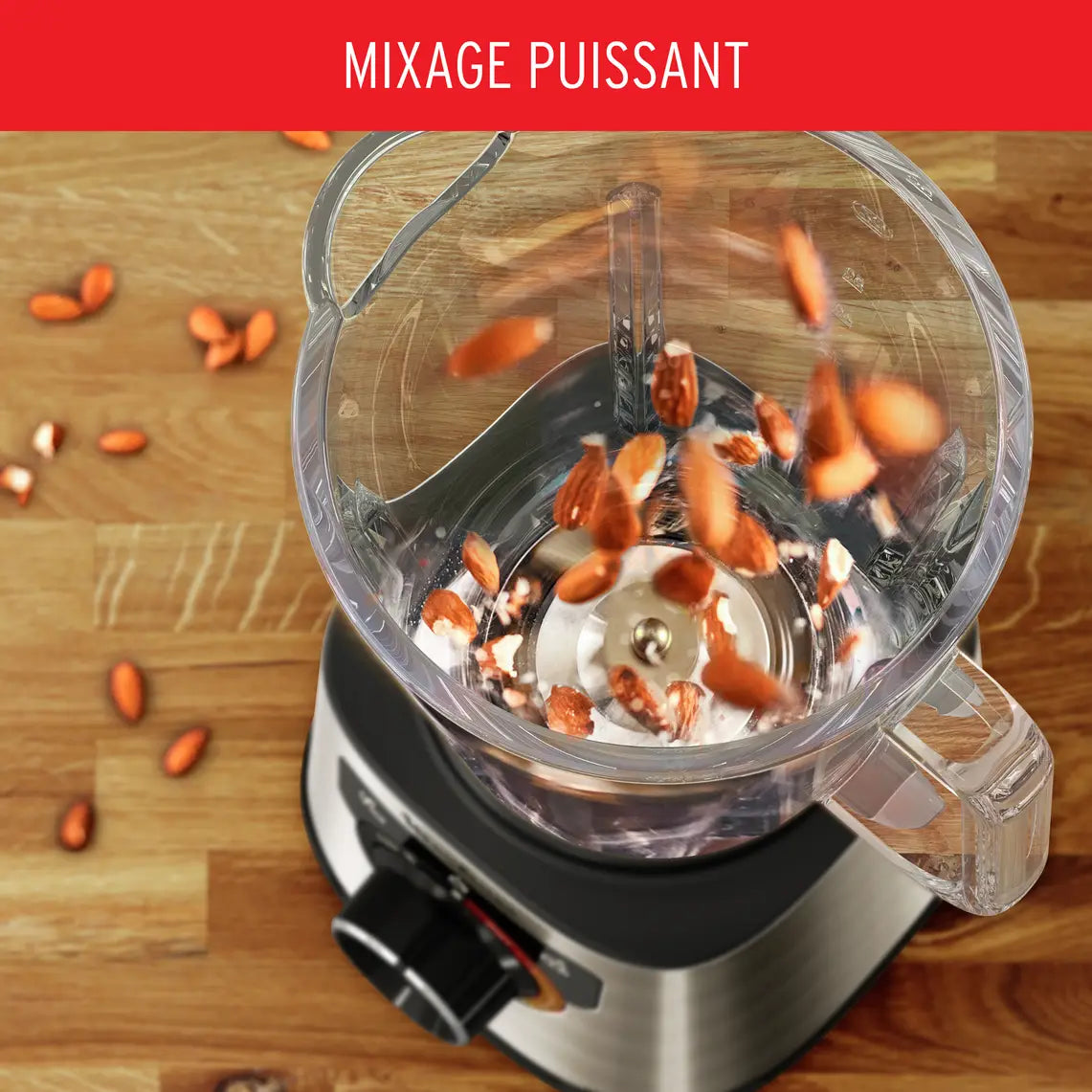 PerfectMix +, Blender haute performance, Lames Powelix, Bol en verre de 2L, 1200W, Noir et métal