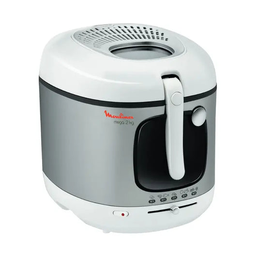Moulinex Méga XXL, Friteuse électrique, Grande capacité 2Kg, cuve amovible, Thermostat règlable