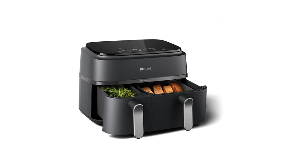 Philips Série 3000 Airfryer à double panier, 9L (6L + 3L), 8 préréglages, Technologie Rapid Air, NA352/00