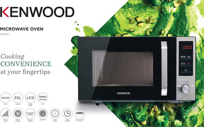 Kenwood Micro-ondes 25L avec Gril, 800W MWM25.000BK Noir/Argent