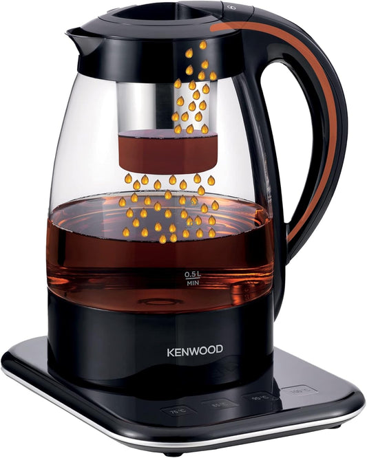 Kenwood 3-en-1 Machine à thé automatique + Bouilloire en verre électrique + Cafetière goutte à goutte 1.2L