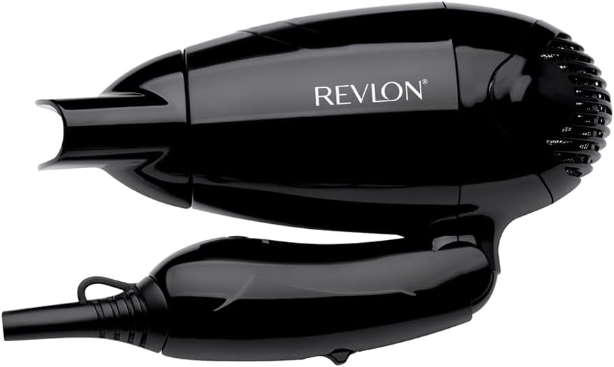 Sèche-cheveux de voyage pliable Revlon - Compact et léger - 1200 Watts - Noir